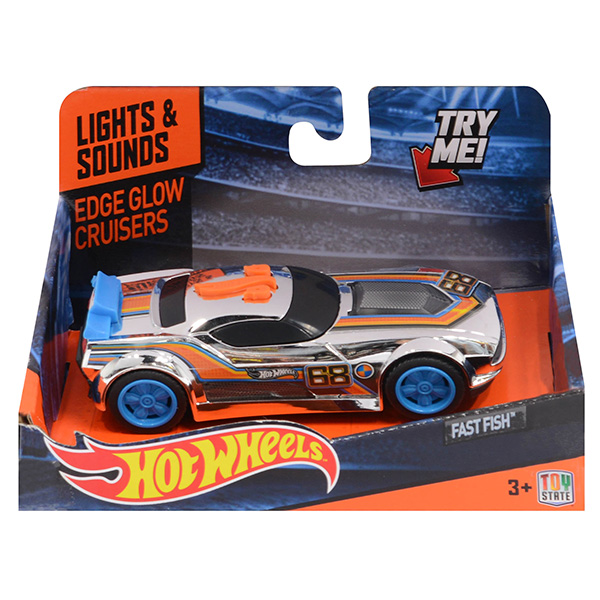Машинка Hot Wheels со светом и звуком – Спойлер, голубой, 13,5 см  